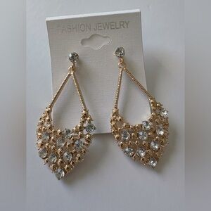 Elegant Gold Rhinestone Earrings Fashion Jewelry
